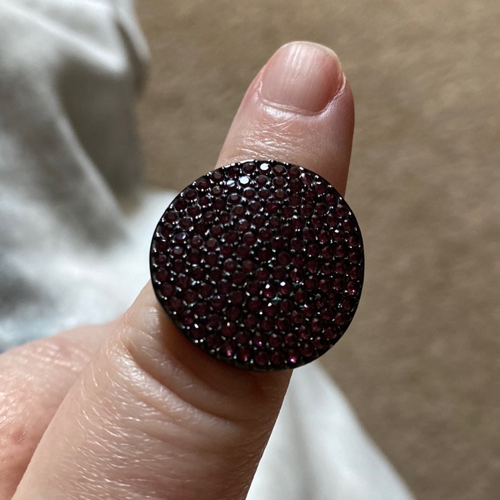 Coach black and purple saucer ring